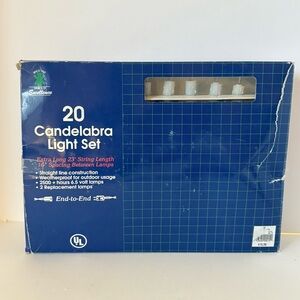New 20 Candelabra Light Set Weatherproof Clip-On Candle Lights, Open Damaged Box